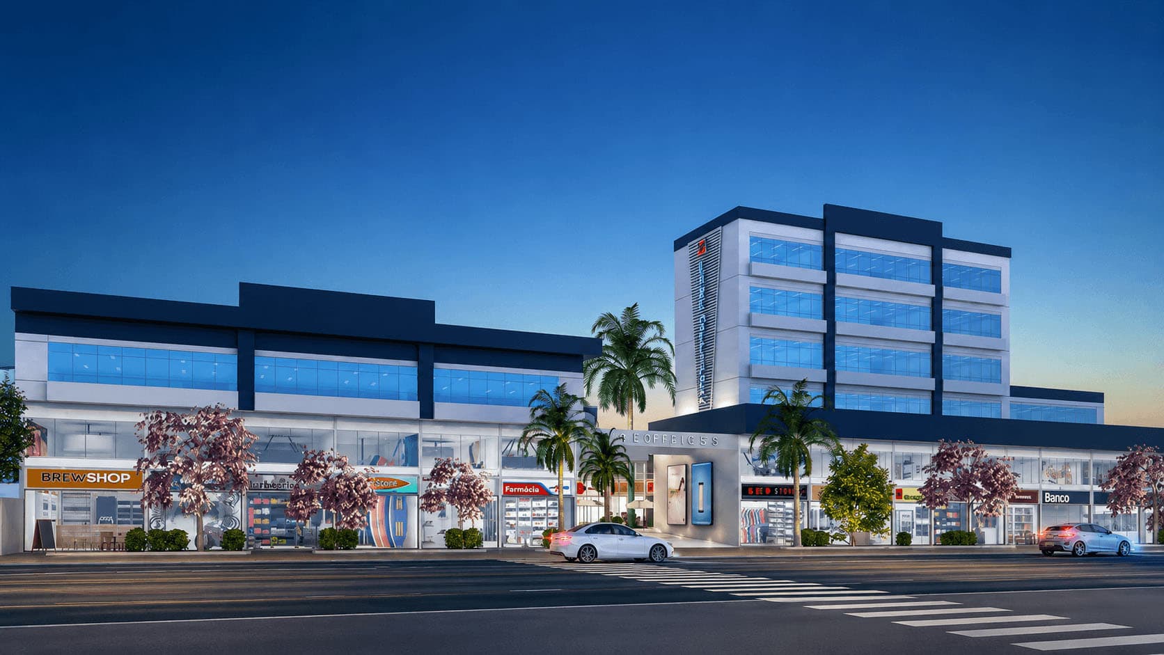 Fachada do Live Offices Business & Mall no Taquara, Jacarepaguá