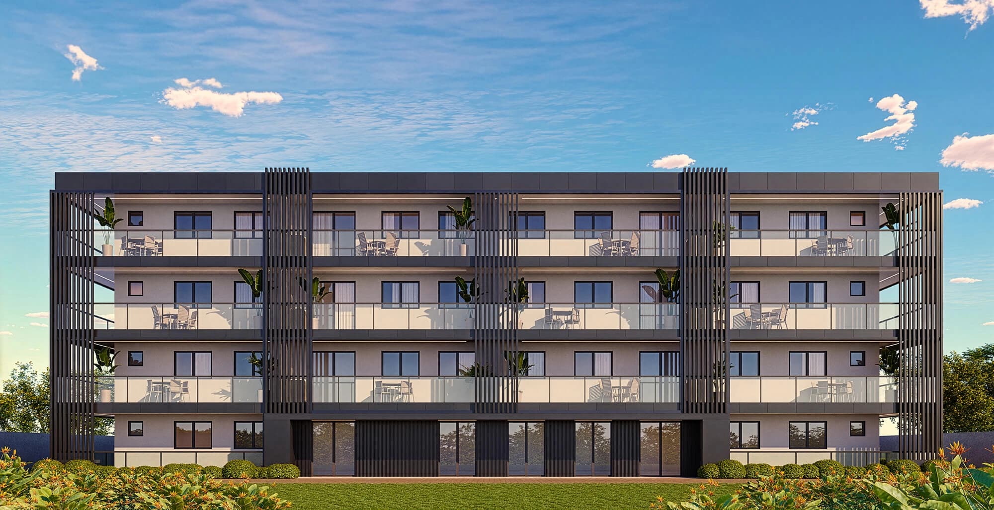 Fachada do Pacific Way Residences no Recreio dos Bandeirantes